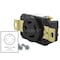 Ac Works Locking Receptacle, L15-20R, 20 A, 250V AC, Three Phase, 3 Pole, Flush Mount, Black FML1520R - alternate 3